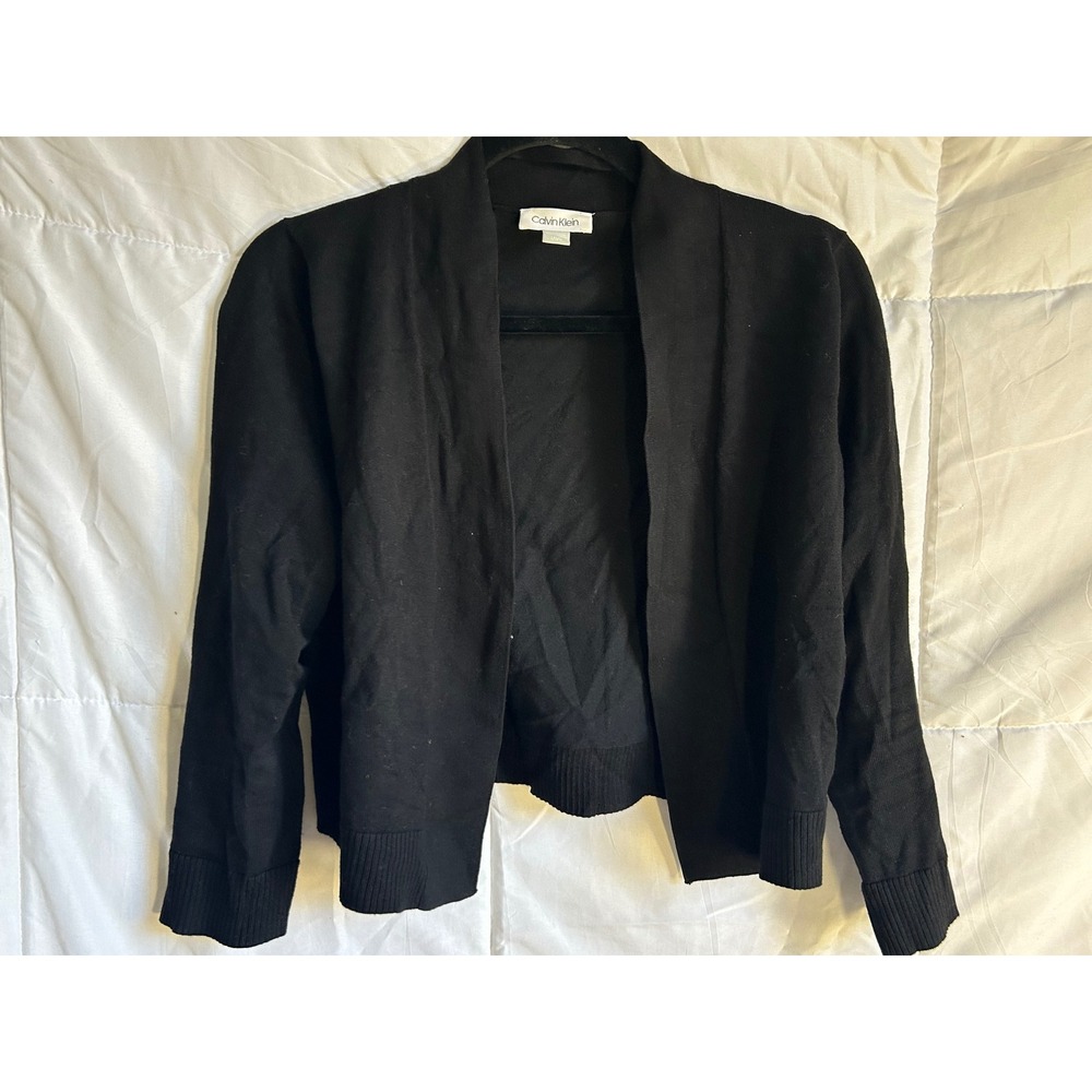 Calvin Klein Black Open Front Cardigan Sweater Women's‎ Size L